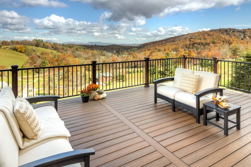 Beatiful scenic view with Trex Signature railing on a deck