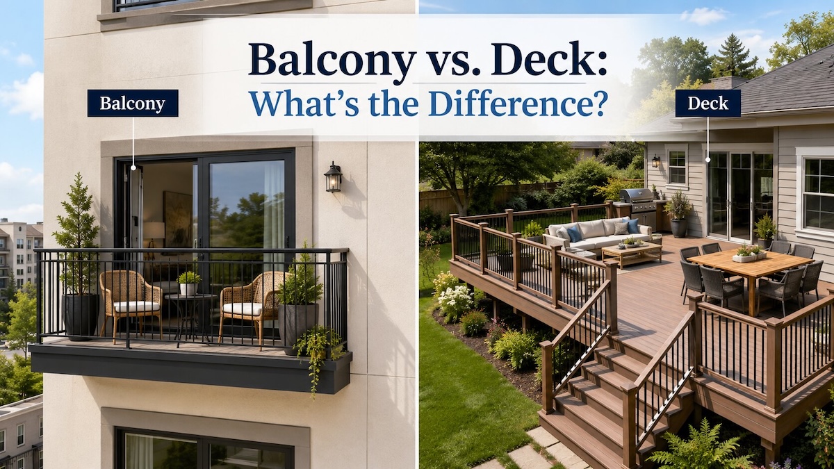 Comparison of a deck vs. a balcony